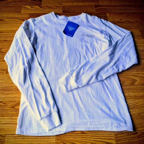 Columbia NWT Mens Long Sleeve Shirt, Gray Logos, Sz S - Picture 5 of 6